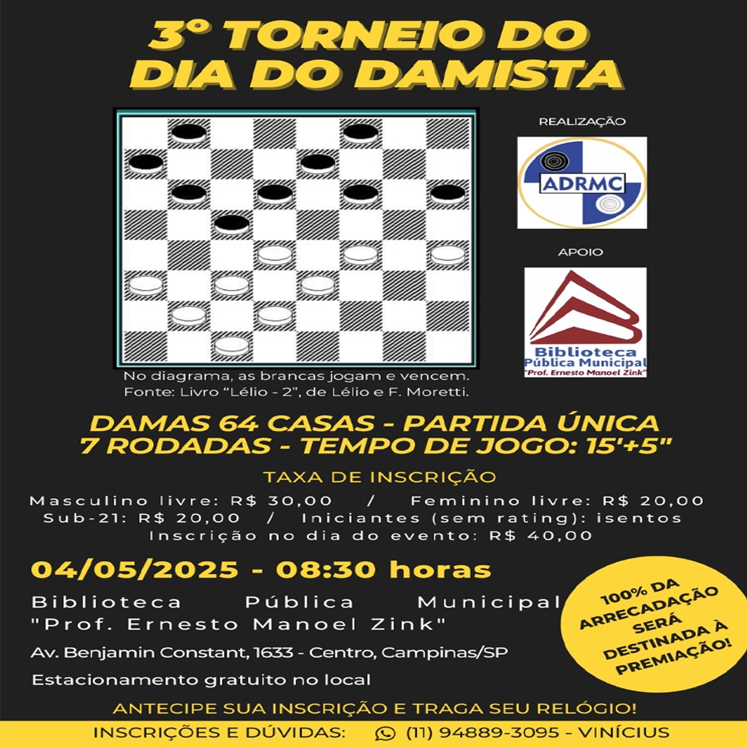 III. Torneido do dia do Damista